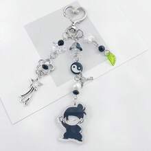 1個個性化街頭風深色壓克力DIY吊飾鑰匙圈痛包掛飾，Geto & Gojo 卡通動漫粉絲周邊輕日系小眾設計吊飾，個性化串珠手機殼鍊條、卡本掛繩吊飾，適合男女生日、節日、情侶禮物配件、聖誕禮物 - 查看 10