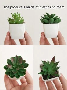 3盆仿真多肉植物迷你盆栽套装，绿色和粉色仿真微型植物，适用于花园、书桌、房间、窗台，可作乔迁礼物、艺术装饰、办公室、婚礼、生日、毕业典礼、家居装饰、返校季、学习用品等。 - 彩色 - 查看 7