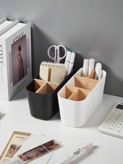 1pc Grid Storage Box, Cosmetic Organizer Box, Household Desktop Skincare Makeup Storage Box, Dust-Proof Vanity Dresser Organizer Rack