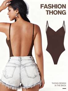 1pc Women Seamless Shapewear Tummy Control Panty, Waist Trainer, Brown - Brown - View 4