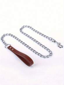 1条 - 120厘米重型防咬狗绳，带皮革手柄，采用防咬金属材质，宠物遛狗绳，经久耐用 - 彩色 - 查看 7