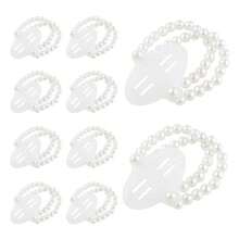 5/10/12/20/24件/套 弹性珍珠胸针和手链，适合婚礼、舞会、沙滩派对（不含蕾丝饰边） - 白色 - 查看 4