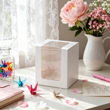 10 hộp quà trưng bày trong suốt kích thước 8x8x10cm, thích hợp đựng cốc thủy tinh/nến/tượng nhỏ, hộp quà tặng và bao bì sản phẩm bán lẻ 9oz. - Chậu hoa treo cửa sổ - 8x8x10cm - Xem 2