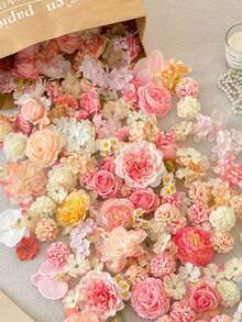 21件装多色悬挂花朵DIY窗帘材料包,人造花室内装饰(含10米透明线),DIY婚礼拱门,人造花门帘吊坠,适用于DIY婚礼装饰、春季派对装饰、母亲节毕业典礼、节日派对装饰、室内外装饰(花朵尺寸随机,3-10厘米) - 彩色 - 查看 8