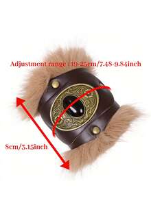 1 Set Adjustable Medieval Viking Boot Covers/Laces With Fur Trim - Perfect For LARP, Cosplay, And Renaissance Fairs - A - View 7