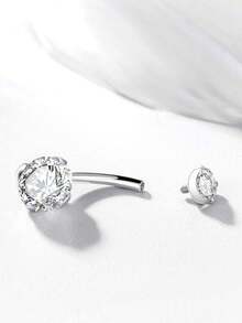 14G Belly Button Ring Surgical Stainless Steel Round Cubic Zirconia Navel Barbell Belly Rings For Women - Navel Nails - View 5