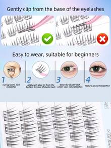 36片免胶偶像假睫毛，大容量！免胶自粘式下垂偶像假睫毛，单簇无需胶水，新手友好型假睫毛 - C - 查看 7