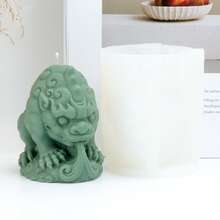 3D麒麟貔貅硅胶蜡烛模具 - 耐用易脱模,不粘,可重复使用,中国吉祥兽造型模具,适用于DIY工艺品、肥皂、树脂、石膏、粘土、风水家居装饰 - Pixiu Mold-91319 - 查看 9