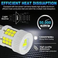TOAUTO 2个超亮30W 1156 BA15S BAU15S 1157 PY21W LED灯泡，高功率5000流明，可替换汽车倒车灯/转向灯。 - A - 查看 5