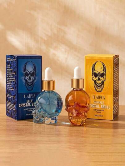琥珀骷髅香氛精油 & 蓝骷髅古龙水香氛精油 | 海洋香调古龙水，清新持久的天然香氛，男女皆宜的便携滚珠瓶，约会、购物、聚会必备，创意礼品，节日礼物