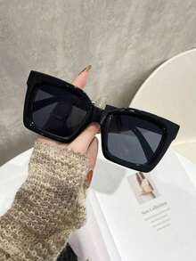 2pcs/Set Women's Plastic Oversized Fashion Eyeglasses, Suitable Daily Use Summer Beach Vacation,Outdoor,Travel - Vàng - Xem 4