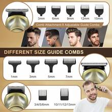 Hatteker 1个USB充电式5W电动理发器，8合1胡须修剪器，男士脱毛套装 - 查看 9