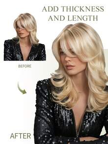DNE HAIR 1 Piece V-Shaped Clip In Hair Extensions Top-V 100% Human Hair Color 613# Light Blonde Straight Hair For Women Easy To Style, Lightweight, Breathable, Invisible Suitable For All Hair Types And Daily Wear& Fashion Lovers - S613 - View 5