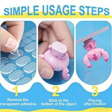 200片透明双面胶点，可移除且粘性强，无痕亚克力贴纸，适用于盲盒人偶、海报、气球、派对和手工项目 - 網格雙面膠 - 查看 5