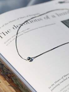 1件串珠颈链，短款项链，适合日常佩戴，小众女士礼物首饰 - 銀色 - 查看 3