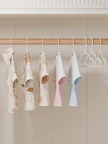 1/5/10/20pcs Baby Plastic Hangers, Suitable For Wardrobe, Toddler, Infant, Child, Newborn Clothes Rack, Ideal For Laundry Room And Nursery, Great Storage And Organization Solution - White - View 3