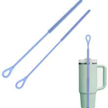 1/2pcs Silicone Straw Cleaning Brush, Long Handle Small Brush For Cleaning Crevices, Water Cups And Straws - Multicolor - View 10