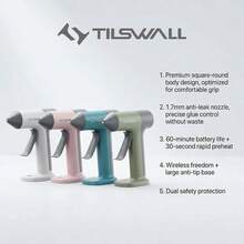 {Blue Hot Melt Glue Gun} == {Rechargeable, Wireless, Portable} == {Heats Up In 30 Seconds} = ={Comes With 19 High-Viscosity Glue Sticks} == {DIY Crafts} == {Essential For Small Home Repairs}== - Multicolor - View 3
