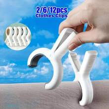 12/6/2pcs Plastic Beach Towel Clips, Heavy Duty Beach Towel Clips, Laundry Clips, Used To Keep Towels, Clothes, Blankets, Quilts Dry On Clothesline And Racks - Multicolor - View 6