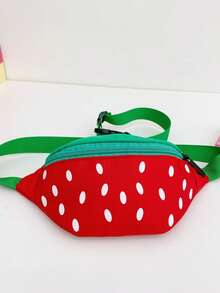 1个男女通用西瓜图案尼龙拉链可爱胸包/腰包/斜挎包，适合日常四季使用 - A - 查看 7
