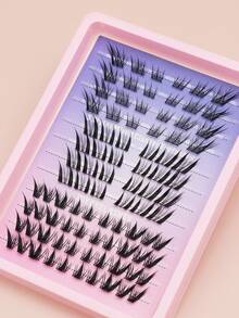 Ayrmilla 88片装混合美狐狸眼假睫毛，自然DIY俏皮卡通美人鱼款，柔软交叉纤维，呈现自然妆效，适合旅行和日常妆容DIY，自然透明睫毛，自然卷翘，纤长外展，柔软交叉猫眼睫毛 - C - 查看 6