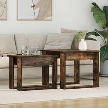 CROISSANCE Ensemble de tables basses 2 pcs Chêne fumé Bois d'ingénierie - Tabac - Voir 2