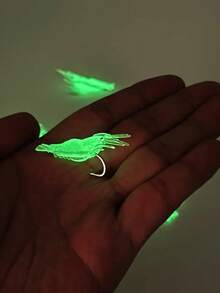 10pcs Glow-In-The-Dark Shrimp Soft Plastic Lures With Hooks - Realistic Freshwater & Saltwater Fishing Bait, Ideal For Night Fishing To Catch Bass, Trout, Crappie, Redfish - Multicolor - View 5