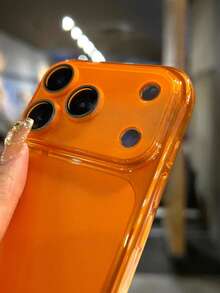 Funda de teléfono suave y translúcida de TPU de versión delgada compatible con iPhone 17 Pro Max, Air 16, 15, 14, 13, 12, 11 Pro Max Plus. Convierte instantáneamente el 17 Pro en una cubierta protectora mate a prueba de golpes con película integrada para la lente de la cámara. - Naranja - Ver 3