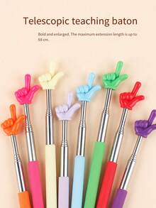 Retractable Finger Reading Pointer, Stainless Steel & Plastic Extendable Pointer For Children, Teachers, 1st Grade Reading - Multicolor - View 7