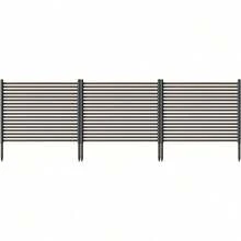 Cercas decorativas largas de 8,8 pies para jardines al aire libre Panel de cerca de metal de 3 paquetes, resistente al clima, fácil de instalar, para patio, césped y decoración del paisaje - Negro - Ver 1