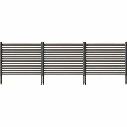 Cercas decorativas largas de 8,8 pies para jardines al aire libre Panel de cerca de metal de 3 paquetes, resistente al clima, fácil de instalar, para patio, césped y decoración del paisaje