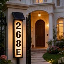 Solar-Powered Courtyard House Number Plate, Ground-Mounted Lawn Lamp House Number Plate Lamp. It Has A Waterproof Function, With A Capacity Of 900 Milliamps. It Is Easy To Install And Has An Intelligent Light Sensing Function. - 1pc - 查看 6