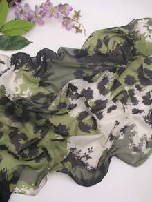 Luxury Digital Print Hijab - Abstract Contrast Artistic Scarf & Beach Sarong, Silky Large Shawl & Versatile Summer Wrap For Women, 180x70cm - Multicolor - View 6