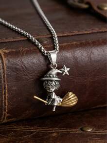 1件复古奇幻女巫项链双色镀层魔法时尚首饰礼品 - 彩色 - 查看 4