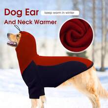 1件带耳罩的狗狗连帽衫，柔软弹力套头狗狗卫衣，带耳罩，降噪保暖抓绒狗狗外套 - 藏蓝色 - 查看 7