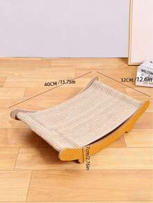 1 chiếc giường bập bênh cào móng bằng gỗ sisal cho mèo, bảng cào móng sisal cho mèo, ghế sofa cho mèo, giường cho mèo dùng được cả bốn mùa, ghế nằm cho mèo, chống cào, bền, cây cào móng chống trầy xước, giúp mèo giải trí và giết thời gian, món quà tuyệt vời cho mèo con. - Phiên bản nâng cấp - Xem 2
