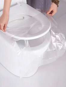 一次性马桶座套，塑料材质，防水防滑，独立包装，便携式马桶座套 - 無色 - 查看 4