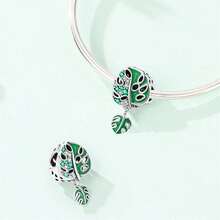 1. 镀银花叶系列 - 蘑菇精灵天使爱心珠，适用于3毫米原装手链、DIY吊坠、女士时尚饰品、节日生日礼物 - 彩色 - 查看 11