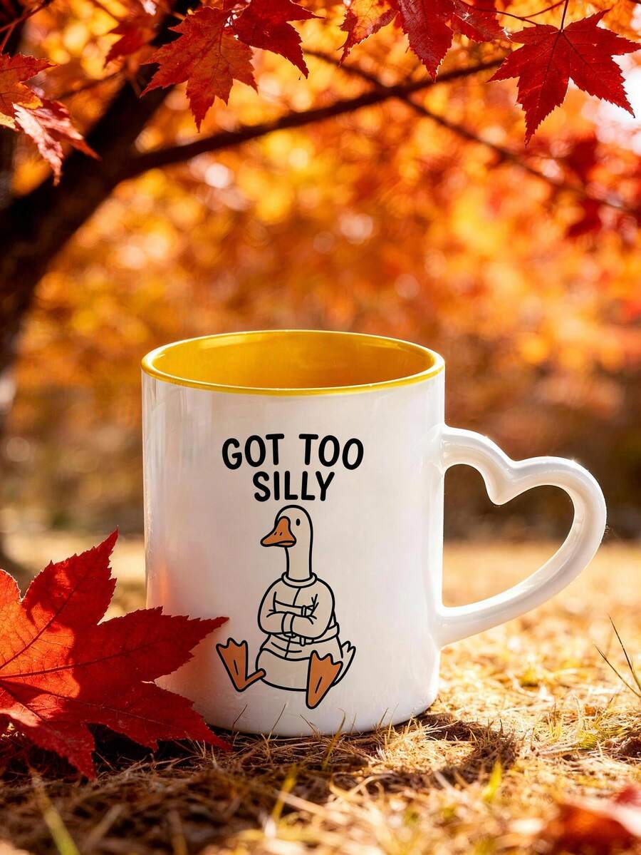 1pc Personalized "Crazy Goose" Themed Mug, Coffee Cup, Funny Gift, Humor, Drinkware, Birthday Gift, Office Cup - Multicolor - View 1
