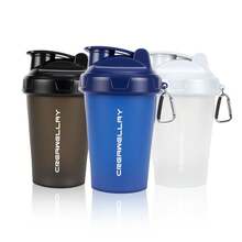 3*500ml Protein Shaker Cups With Stainless Steel Mixing Ball - Perfect For Pre-Workout, Includes Carrying Handle & Whisk Ball - Ideal Kitchen Water Bottle , Dishwasher - 黑/藍/白 - 查看 7