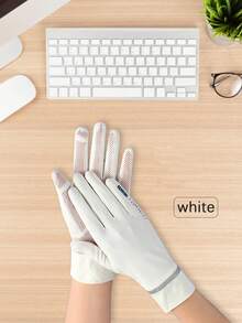 1 đôi găng tay nữ không ngón, nhẹ, chống tia UV, chất liệu lưới thoáng khí, thích hợp cho lái xe và sử dụng màn hình cảm ứng, mùa xuân/hè. - A - Xem 12