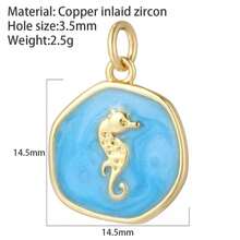 1个铜质时尚心形吊坠，可DIY手链、项链、耳环、包包挂饰配件 - 彩色 - 查看 6