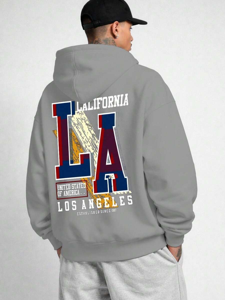 Oversized Sweatshirt L.A Los Angeles City Unisex Ref4723 - 灰色 - 查看 1
