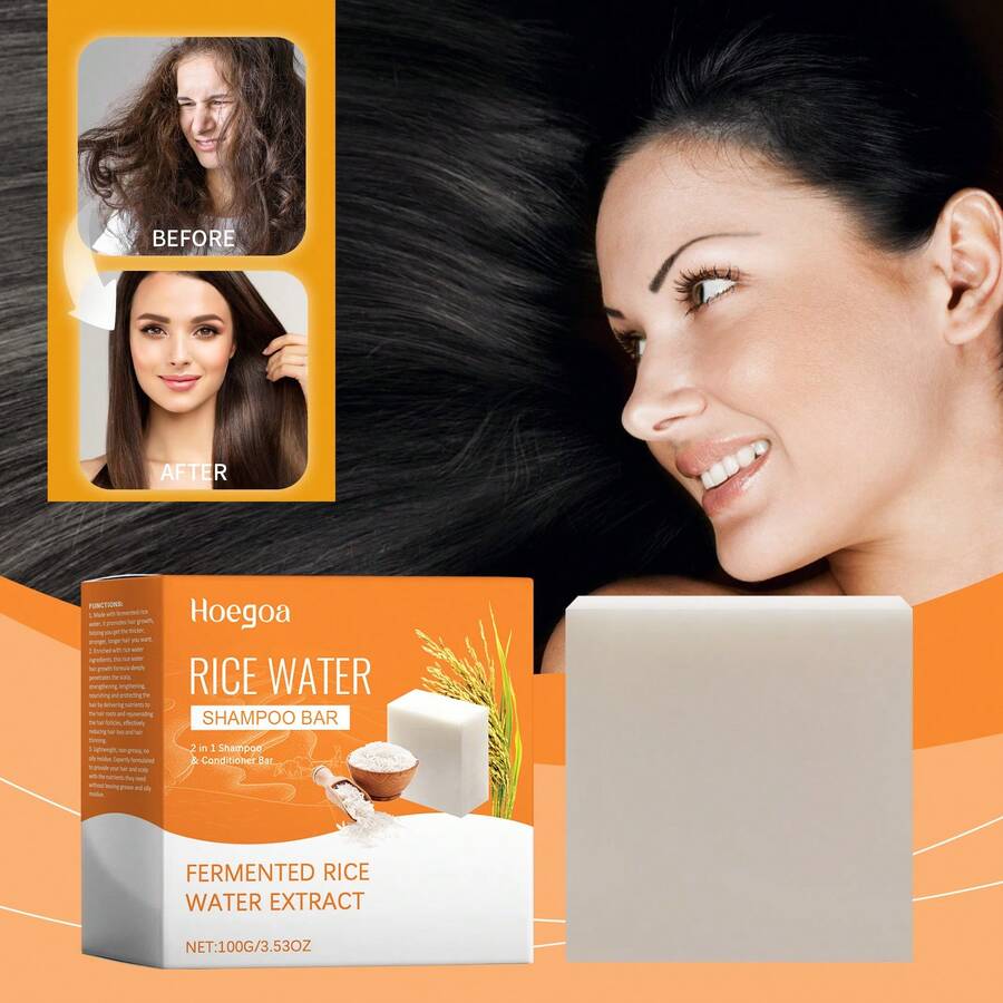 Xà phòng gội đầu nước gạo lên men 100g, công thức chăm sóc tóc truyền thống châu Á giàu dưỡng chất, giúp tóc mềm mượt và chắc khỏe, phù hợp với mọi loại tóc. - cơm - Xem 1