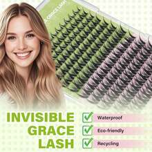 KEYYOU Pixie Lash Clusters Fairy Eyelash Extension D Curl 144Pcs Eyelash Extension Wispy Natural Invisible Band Lash With Waterproof DIY Lash Extension At Home(Pixie-D-10-16MIX) - ColorU - 查看 3