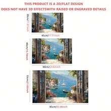 1-Piece 2D Flat Design Mediterranean Seascape Kitchen Wall Sticker. Easy To Apply, Durable, And Made Of High-Quality Materials. Suitable For Home Decor And Modern Kitchen Interior Design - Style 1 - View 8