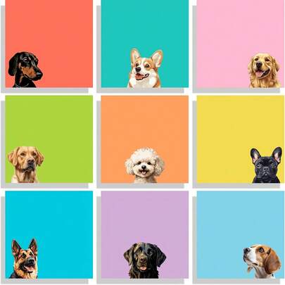 1/2/4/8pcs Cute Dog Sticky Notes Set, 3 X 3 Inches Self-Adhesive Memo Pads, Funny Dog Stationery, Adorable Note Pads, Gift For Dog Lovers, Office Desk Decor, School Supplies