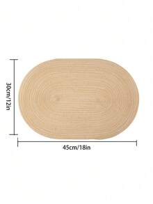 1/2/4/6/8pcs Minimalist Ombre Beige-Coffee Oval Polyester Placemats - Apricot - View 10