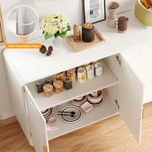ONBRILL 60" Sideboard Buffet Cabinet, Cream White Credenza Storage Cabinet, Large Modern Console Table With Archway And Shelves, Coffee Bar For Living Dining Room Kitchen Hallway - 白色 - 查看 6