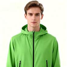 Green Summer Casual Lightweight Windbreaker Jacket For Men - Green - View 4